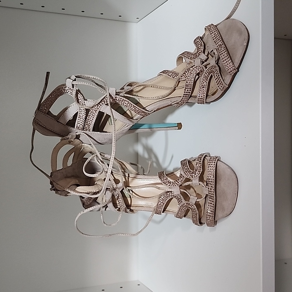 Betsey Johnson. Strappy Heels. Blush. Size  7.5. Heel 3"
